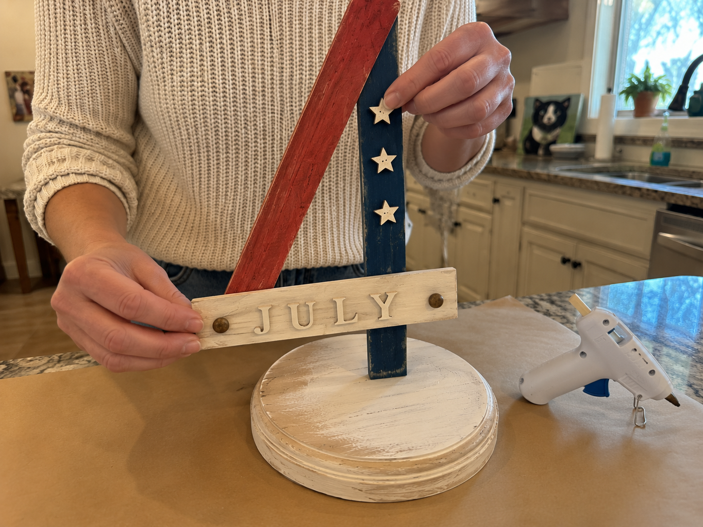 How to enhance with rustic details - Rustic Freedom Flag Stand: DIY 4th of July Decor DIY tutorial