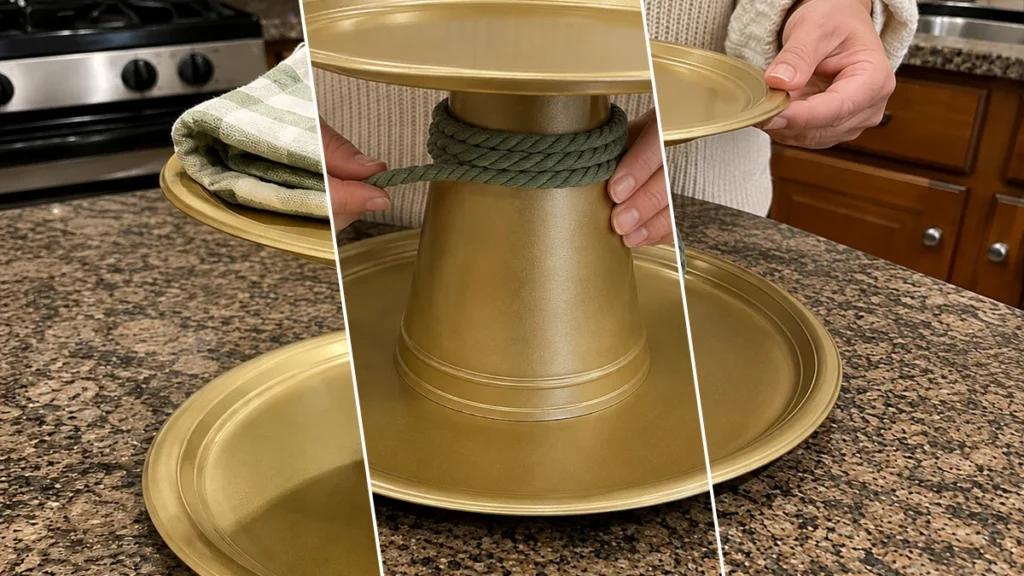 Rustic Gold Pedestal Kitchen Centerpiece