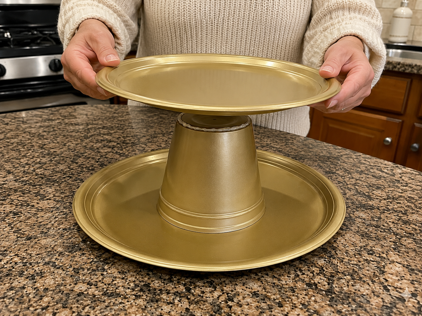 How to assemble pedestal stand - Rustic Gold Pedestal Kitchen Centerpiece DIY tutorial