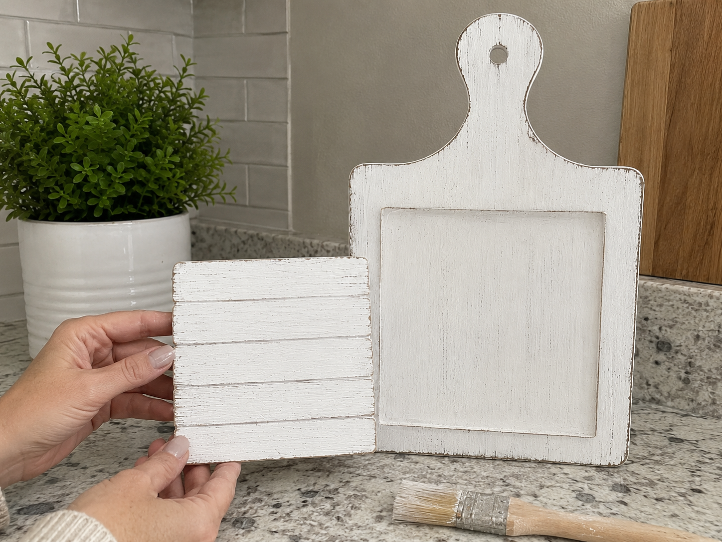 How to craft & distress center panel - Rustic Patriotic Cutting Board DIY tutorial