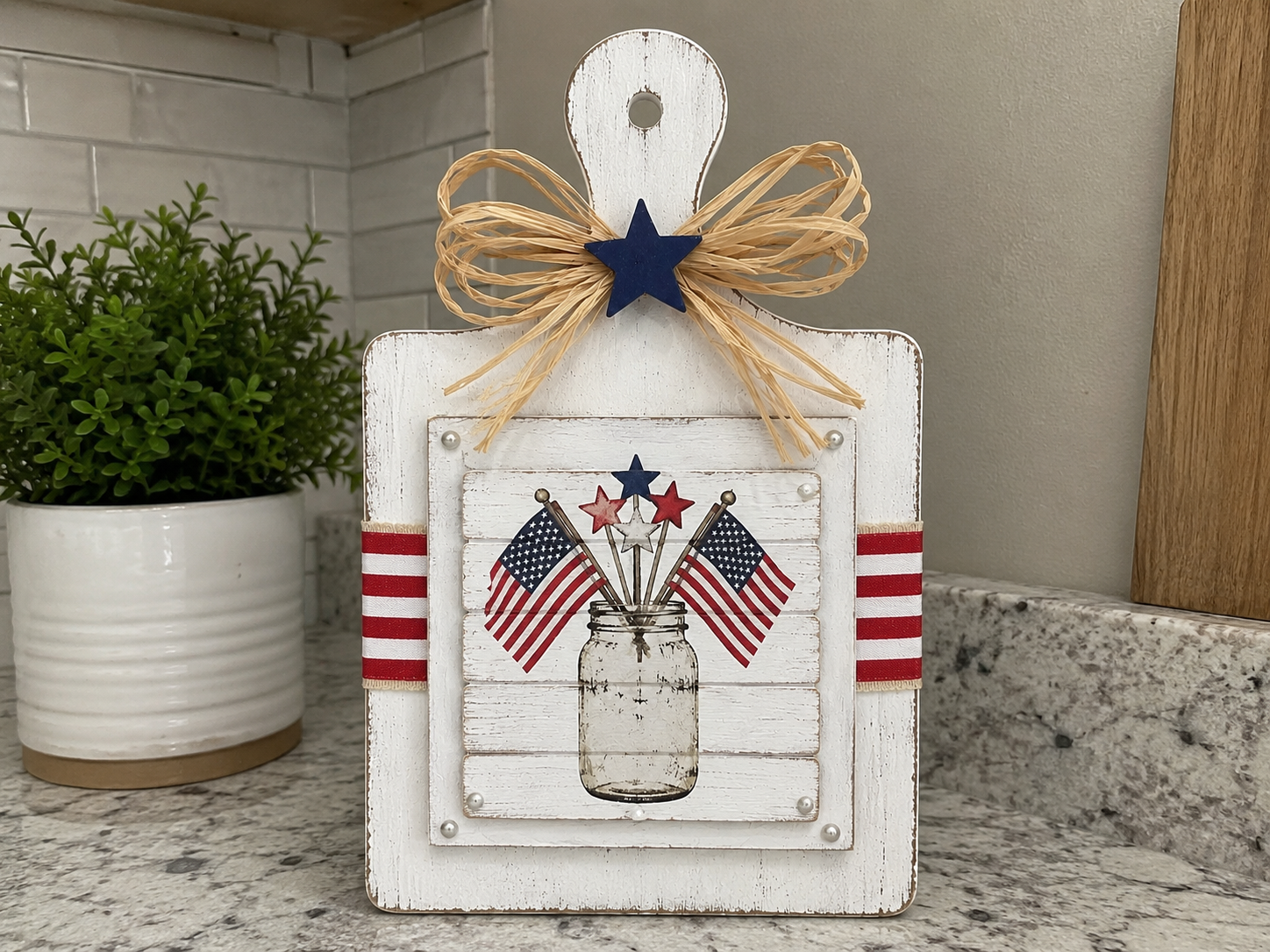 How to final touches & display - Rustic Patriotic Cutting Board DIY tutorial