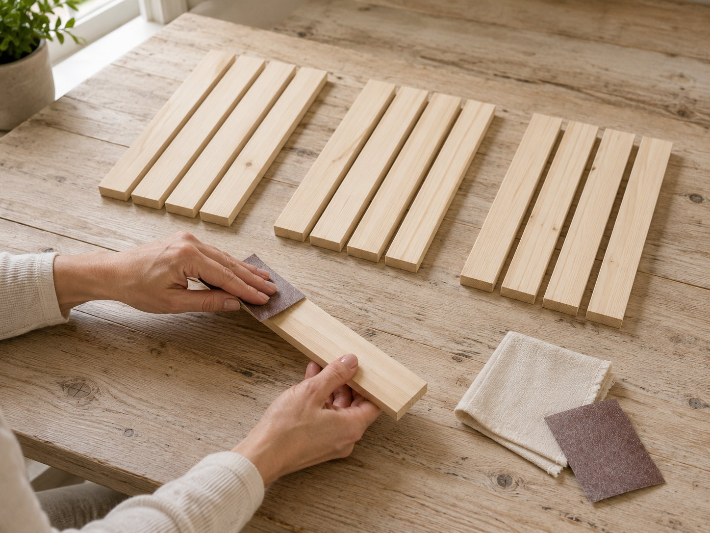 How to prepare wooden slats - Rustic Patriotic Wooden Star Slat Wall Decor DIY tutorial