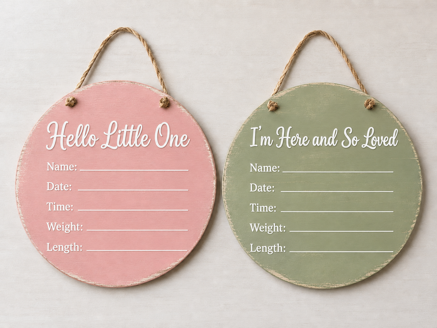 How to apply lettering & writing lines - Sweet Nursery Style Dollar Tree Baby Announcement Signs DIY tutorial