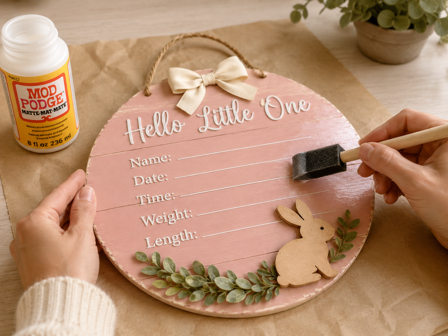 How to optional sealing for durability - Sweet Nursery Style Dollar Tree Baby Announcement Signs DIY tutorial