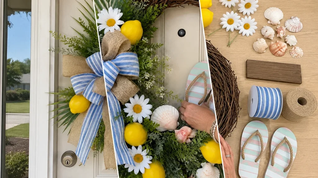 DIY Dollar Tree Lemon & Flip-Flop Summer Wreath