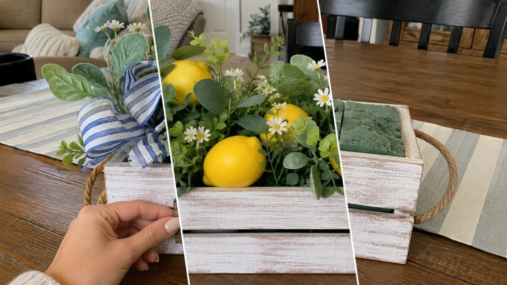 DIY Rustic Lemon & Daisy Summer Centerpiece Crate