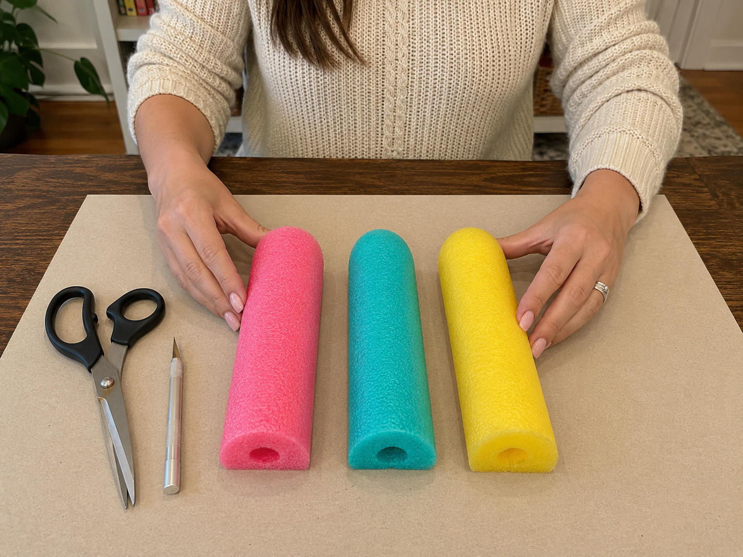 How to shape your popsicles - DIY Summer Popsicle Wall Hanging: A Pool Noodle Craft! DIY tutorial