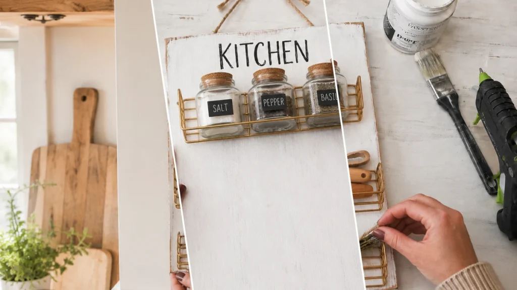 Rustic Farmhouse Kitchen Wall Organizer (Dollar Tree DIY)