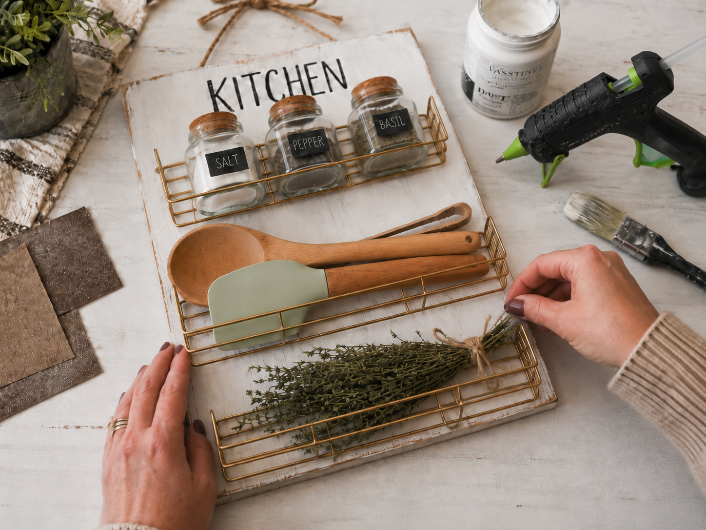 How to reinforce & final checks - Rustic Farmhouse Kitchen Wall Organizer (Dollar Tree DIY) DIY tutorial