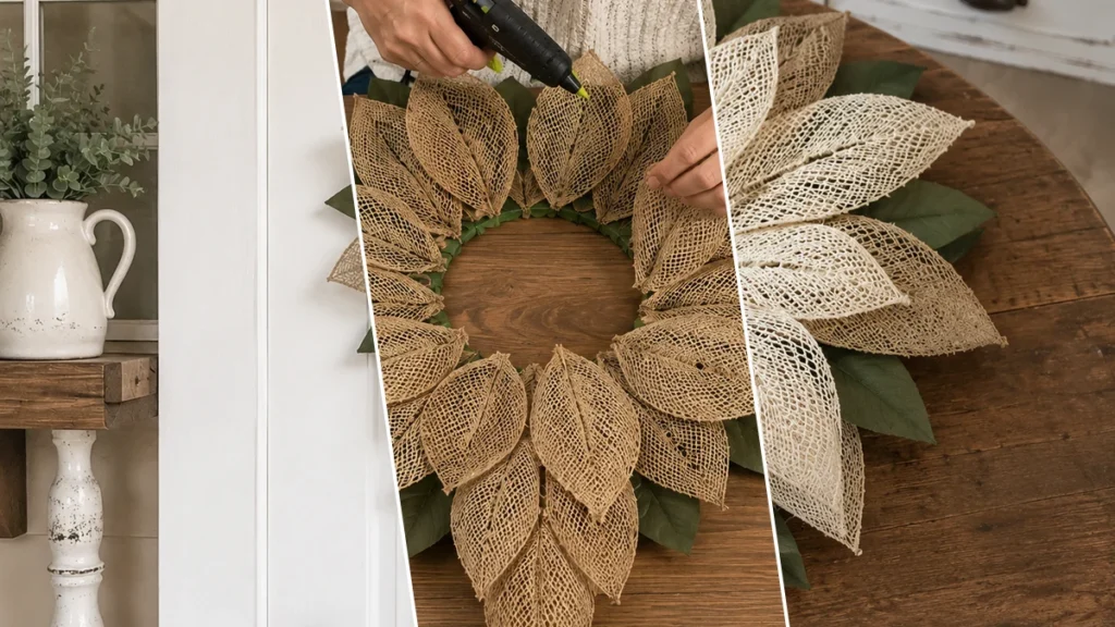 Rustic Layered Flower Door Hanger: Farmhouse Charm on a Budget!