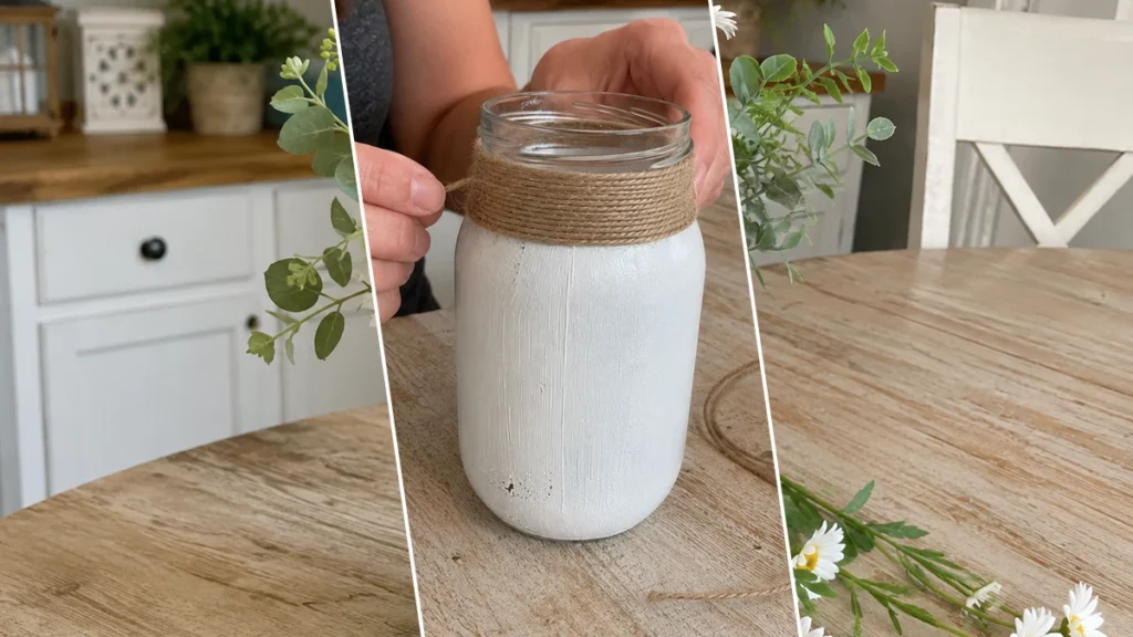 Rustic Summer Lemon Daisy Jar Centerpiece