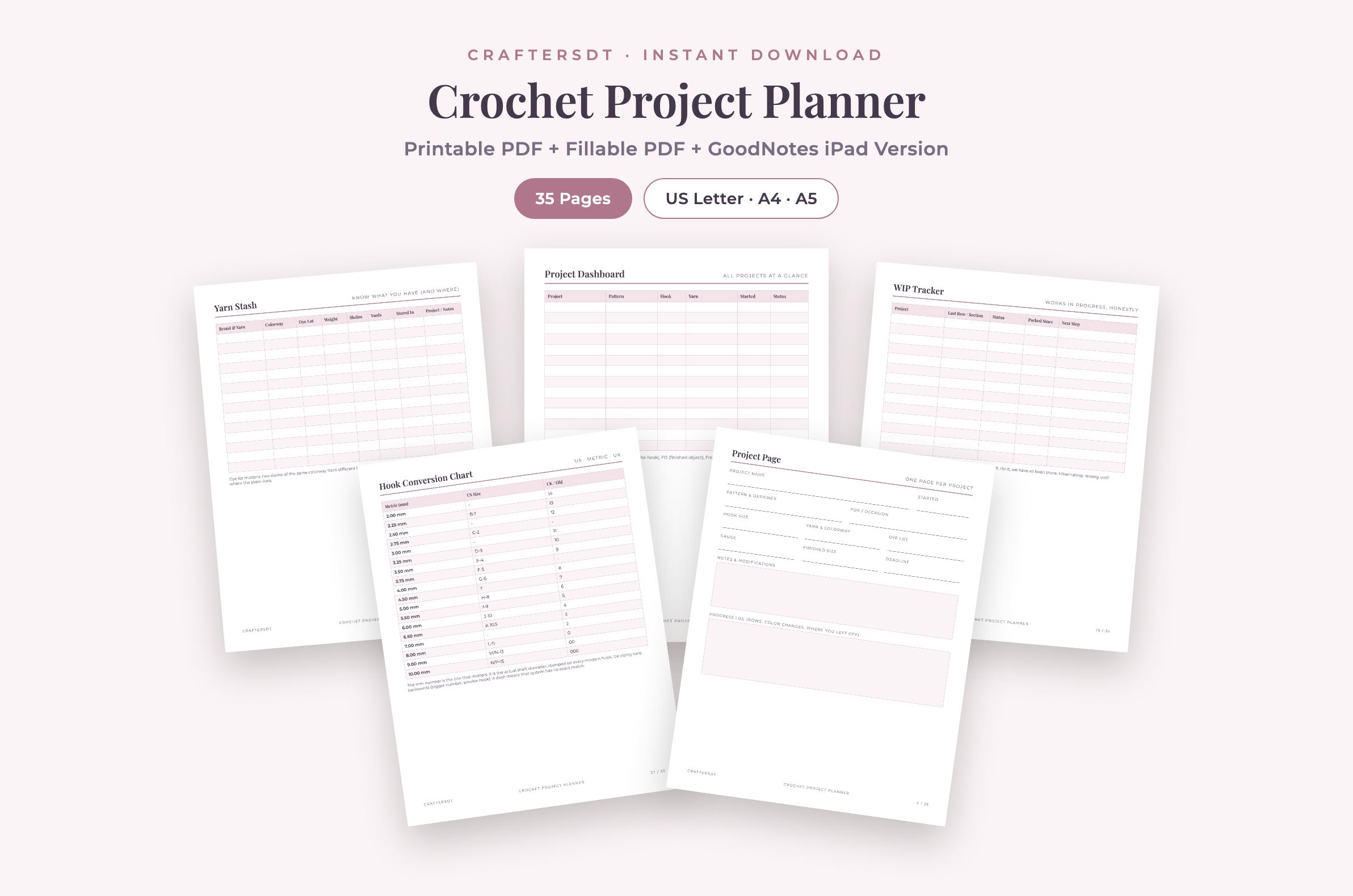 How to Organize Crochet Projects with a Printable Planner