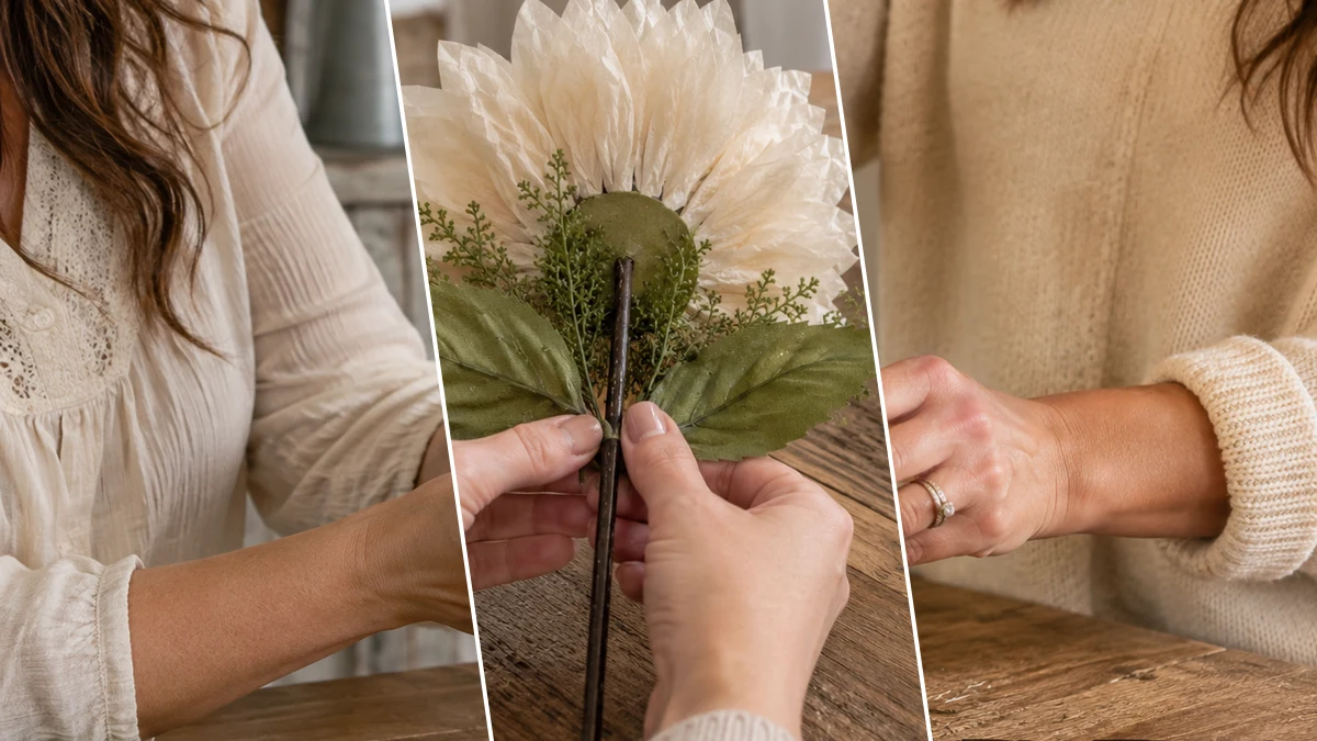 Rustic Glow: Upcycled Coffee Filter Sunflower Lighted Vase