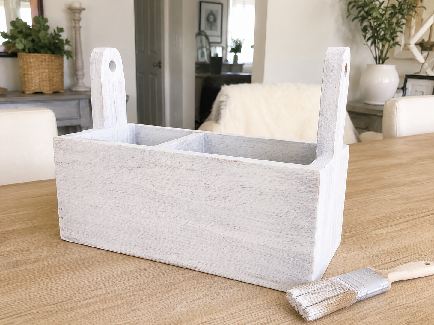 How to paint distressed finish - Rustic Summer Lemon Caddy: A Farmhouse Picnic Essential DIY tutorial