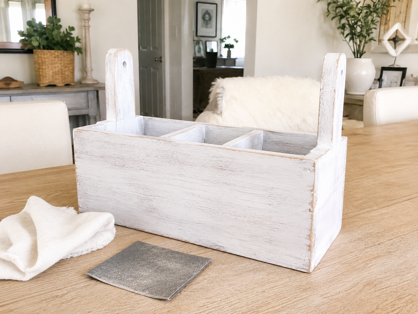 How to gently distress edges - Rustic Summer Lemon Caddy: A Farmhouse Picnic Essential DIY tutorial