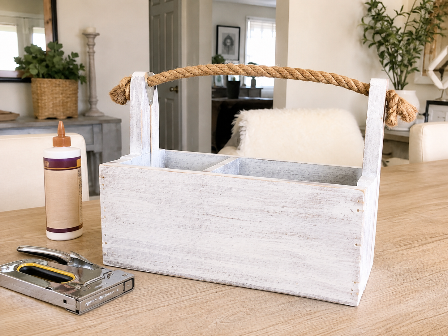 How to attach rope handle - Rustic Summer Lemon Caddy: A Farmhouse Picnic Essential DIY tutorial