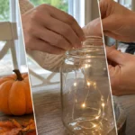 DIY Rustic Ghost Mason Jar Lantern for Cozy Halloween Fall Tables