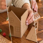 DIY Cardboard Gingerbread House Luminary for Christmas Tabletop Decor