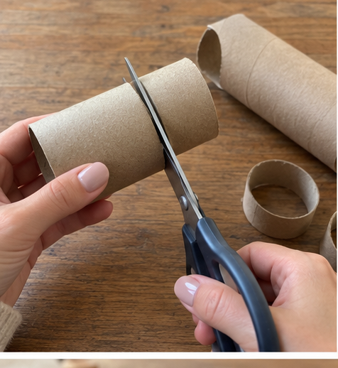 DIY Felt Turkey Napkin Rings from Upcycled Cardboard Tubes for Thanksgiving, step 1: Prepare the Napkin Ring Bases