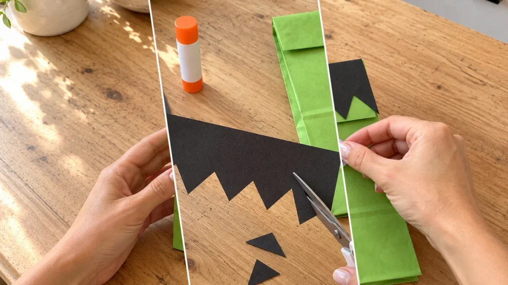 DIY Frankenstein Paper Lunch Bag Treat Bags for Halloween Party Favors