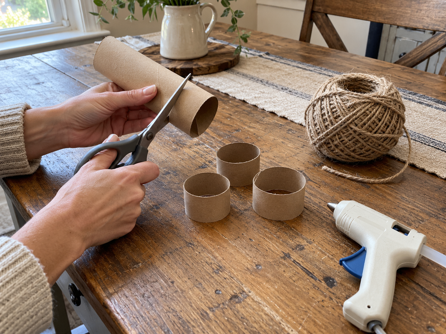 DIY Jute Twine Napkin Rings with Burlap Bows for Rustic Table Settings, step 1: Prepare Cardboard Ring Bases