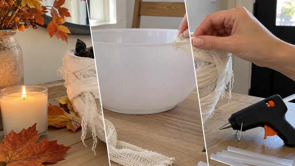 DIY Mummy Candy Bowl for Halloween Entryway or Party Decor