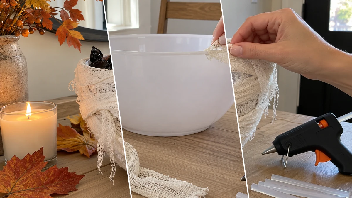 DIY Mummy Candy Bowl for Halloween Entryway or Party Decor, DIY Holiday & Seasonal craft tutorial for Halloween