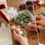 DIY Scandinavian Wooden Bead Christmas Garland for Mantel or Shelf Decor