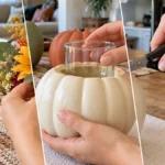 Easy Painted Plastic Pumpkin Vases for Fall Table Decor