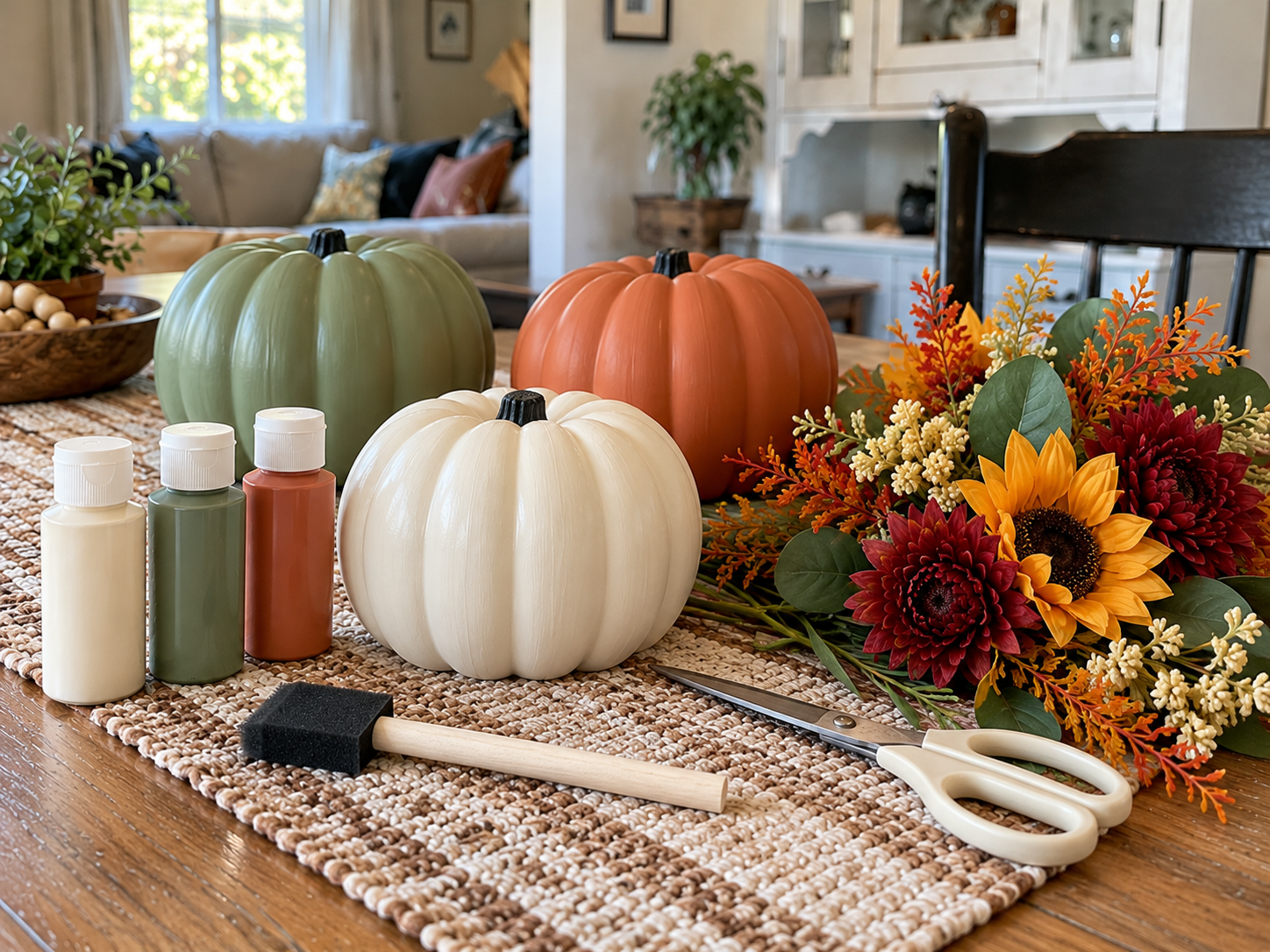 Easy Painted Plastic Pumpkin Vases for Fall Table Decor, step 1: Gather Your Craft Supplies