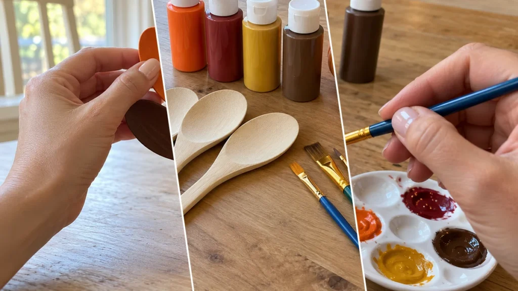 Mini Pumpkin Wooden Spoon Turkey Centerpiece for Thanksgiving Decor