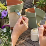 Painted Terracotta Pot Flower Tower for Garden & Patio Decor